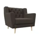 Кресло Брайтон Люкс Лига диванов 125038 78x85x77 см рогожка цвет амур 05 коричневый