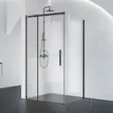 Душевой уголок Belbagno ACQUA-AH-1-150/90-C-NERO прямоугольная 150x90см черный профиль эффект стекла прозрачный