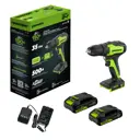 Дрель-шуруповерт аккумуляторная бесщеточная Greenworks GD24DD35, 24 В Li-Ion 2x2 Ач
