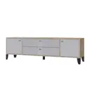 Тумба под телевизор Тэкс Парус 180.2х53х40 см ЛДСП цвет дуб крафт золотой/серый