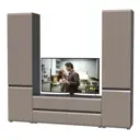 Модульная стенка Mobi Сидней 230x205x41 см ЛДСП цвет антрацит/капучино