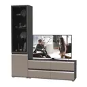 Модульная стенка Mobi Сидней 180x205x41 см ЛДСП/МДФ цвет антрацит/капучино