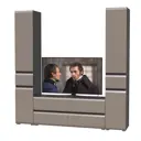 Модульная стенка Mobi Сидней 200x205x41 см ЛДСП цвет антрацит/капучино
