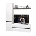 Модульная стенка Mobi Сидней 180x205x41 см ЛДСП цвет белый/черный
