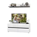 Модульная стенка Mobi Сидней 130x185x41 см ЛДСП цвет белый глянец/черный
