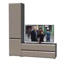 Модульная стенка Mobi Сидней 180x205x41 см ЛДСП цвет антрацит/капучино