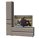 Модульная стенка Mobi Сидней 165x205x41 см ЛДСП цвет антрацит/капучино