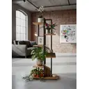 Подставка для цветочных горшков Версаль Лофт 50x23x116.6 см металл дуб крафт золотой