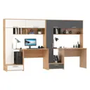 Стол письменный Mobi Лайт 300x180x57 см ЛДСП цвет дуб крафт золотой/белый премиум/гикори рокфорд натуральный/тёмно-серый 2 шт.