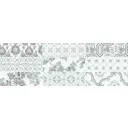 Керамическая плитка Sal sapiente JFP 27188 H 25x75см цвет белый с серым орнаментом, под кирпичик/кабанчик