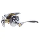 Ручка дверная на розетке Avers 8023-01 с ключом и фиксатором хром