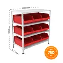 Стеллаж с контейнерами Ironmebel 100x50x100 см металл серый M-СТЯ101050