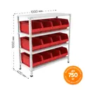 Стеллаж с контейнерами Ironmebel 100x40x100 см металл серый M-СТЯ101040 2