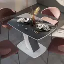 Кухонный стол прямоугольный Трия 110x75 см ЛДСП цвет черный/белый