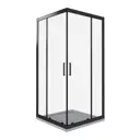 Душевой уголок Makiato New квадратный 80x80 см черный профиль прозрачное стекло раздвижной