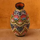 Ваза Шафран Узоры керамика цвет разноцветный 18 см