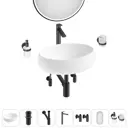 Раковина Lavinia boho bathroom sink 20219254R 50см цвет раковина 7 в 1: донный клапан, сифон, смеситель, вентили, зеркало, аксессуары