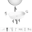 Раковина Wellsee brillant icon 20218741R 60см цвет раковина 7 в 1: д/к, сифон, смеситель, вентили, зеркало, аксессуары