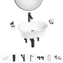 Раковина Wellsee faze moment 20219022R 60см цвет раковина 7 в 1: д/к, сифон, смеситель, зеркало, вентили, аксессуары