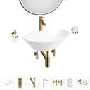 Раковина Wellsee dulcet tones 20218583R 56см цвет раковина 7 в 1: д/к, сифон, смеситель, вентили, зеркало, аксессуары