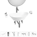 Раковина Wellsee dulcet tones 20218565R 36см цвет раковина 7 в 1: д/к, сифон, смеситель, вентили, зеркало, аксессуары