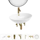 Раковина Wellsee bliss 20218838R 63см цвет раковина 7 в 1: заглушка на перелив, д/к, сифон, смеситель, вентили, зеркало