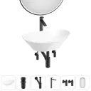 Раковина Wellsee dulcet tones 20218562R 36см цвет раковина 6 в 1: д/к, сифон, смеситель, вентили, зеркало