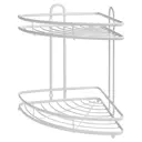 Полка для ванной Swensa Termo SWR-1003 двухъярусная угловая металл цвет белый