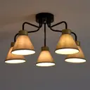 Люстра потолочная Natta 5 ламп 20 м² цвет черный/бежевый