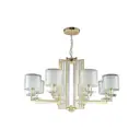 Люстра подвесная Crystal lux Nicolas sp-pl8 gold/white 8 ламп 24 м² цвет золото