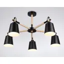 Люстра на штанге Ambrella light Loft wood Tr82211 5 ламп 10 м² цвет черный