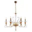 Люстра подвесная Crystal lux Catarina sp6 v2 gold/transparent-cognac 6 ламп 18 м² цвет золото