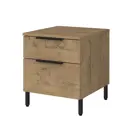 Тумба прикроватная Alsav Tower Teakwood 40.2x47x45 см 2 ящика ЛДСП/металлические ножки цвет бежевый