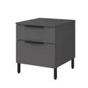 Тумба прикроватная Alsav Tower New graphit 40.2x47x45 см 2 ящика ЛДСП/металлические ножки цвет серый
