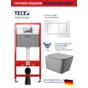 Комплект инсталляция и унитаз: инсталляция TECEbase 2.0 кнопка TECEnow белая унитаз безободковый Vortex Торнадо Soft-Close форма квадрат