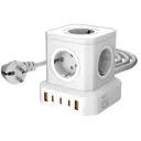 Сетевой фильтр с защитой Agni TP-VE5U5E-C-2m-white 3x1.5 2 м 5 розеток с заземлением 4000 Вт цвет белый