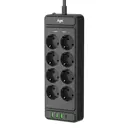 Сетевой фильтр с защитой Agni TP-FS4U8E-PD-2m-black 3x1.5 2 м 8 розеток с заземлением 4000 Вт цвет черный