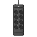 Сетевой фильтр с защитой Agni TP-FS8E-5m-black 3x1.5 5 м 8 розеток с заземлением 4000 Вт цвет черный
