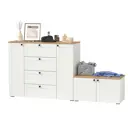 Комплект мебели для прихожей Mobi Остин 16.221+13.257-бз 120x99x42 см ЛДСП цвет белый шагрень/дуб крафт золотой