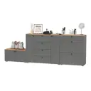 Комплект мебели для прихожей Mobi Остин 16.221+16.121+13.257-гз 120x99x42 см ЛДСП цвет серый графит/дуб крафт золотой