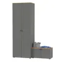 Комплект мебели для прихожей Mobi Остин пр-06-гз 160x230x54 см ЛДСП цвет серый графит/дуб крафт золотой