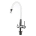 Смеситель для кухни Fmark FS1062-A02-LM гибкий излив 19 см цвет хром, белый