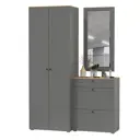 Комплект мебели для прихожей Mobi Остин пр-16-гз 160x230x54 см ЛДСП цвет серый графит/дуб крафт золотой