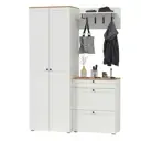 Комплект мебели для прихожей Mobi Остин пр-17-бз 140x230x54 см ЛДСП цвет белый шагрень/дуб крафт золотой