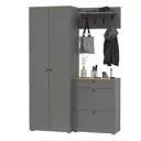 Комплект мебели для прихожей Mobi Остин пр-17-гз 140x230x54 см ЛДСП цвет серый графит/дуб крафт золотой