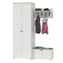 Комплект мебели для прихожей Mobi Остин пр-19-бз 160x230x54 см ЛДСП цвет белый шагрень/дуб крафт золотой