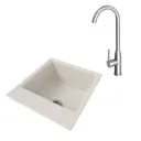 Мойка для кухни врезная Teymi Helmi F01533 50.5x57 см глубина чаши 20 см литьевой мрамор цвет белый