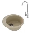 Мойка для кухни врезная Teymi Helmi F01534 50x42.5 см глубина чаши 19.5 см литьевой мрамор цвет белый