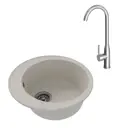 Мойка для кухни врезная Teymi Lina D51 F01535 50.5x50.5 см глубина чаши 19.1 см литьевой мрамор цвет белый