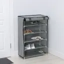 Обувница с чехлом Ladom 30x60x90 см 5 полок металл и ПВХ цвет серый